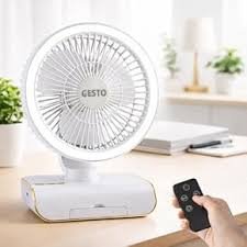 GESTO Rechargeable Table Fan with Remote